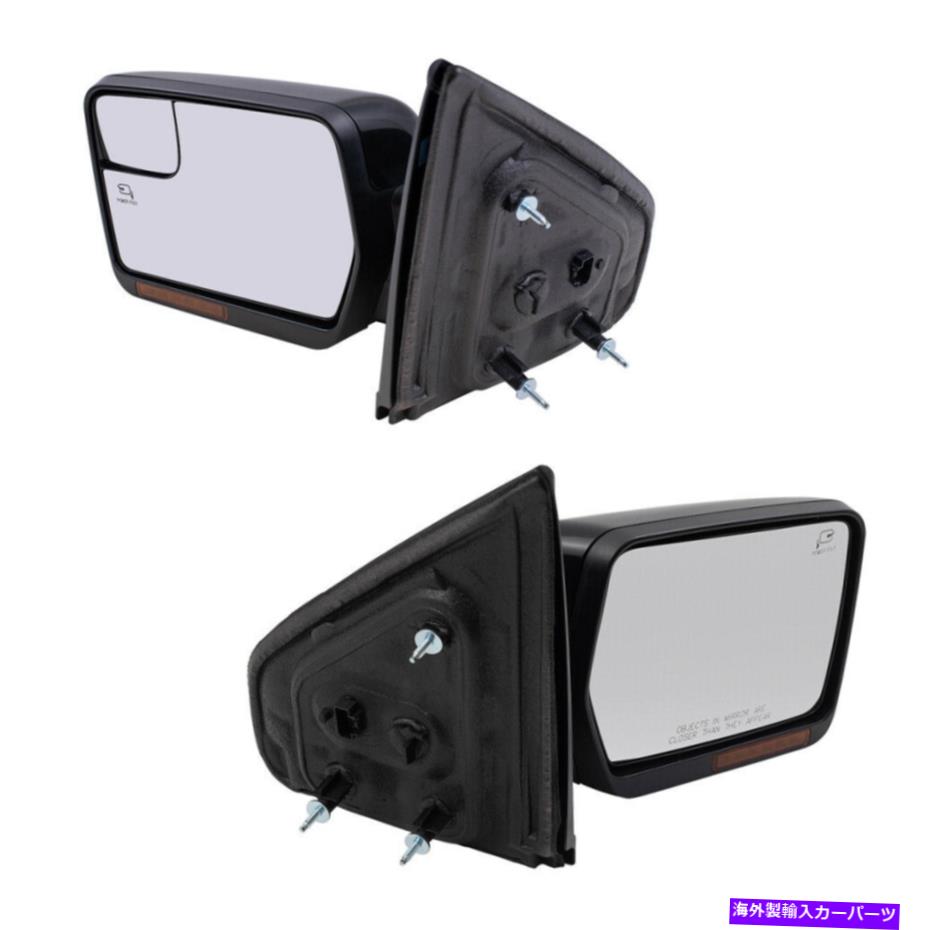 USミラー ペアパワーサイドミラー09-14フォードF150ピックアップ用のPTMヒートシグナルスポッターガラス Pair Power Side Mirrors PTM Heat Signal Spotter Glass for 09-14 Ford F150 Pickup【並行輸入品】