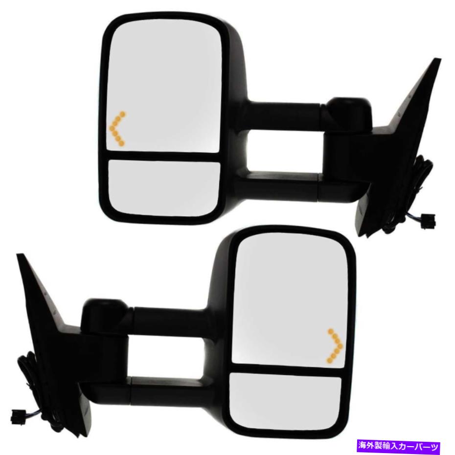 USミラー 2007-2013 Sierra Silverado 1500 Power Heated Tow LED信号サイドミラーペア For 2007-2013 Sierra Silverado 1500 Power Heated Tow LED Signal Side Mirror Pair【並行輸入品】