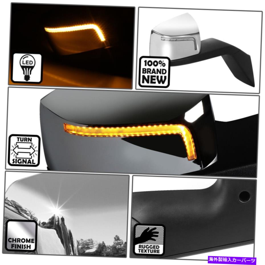 USミラー 2004-2018のVolvo VNマニュアル調整シーケンシャルLED信号サイドフードミラー For 2004-2018 Volvo VN Manual Adjustment Sequential LED Signal Side Hood Mirror【並行輸入品】