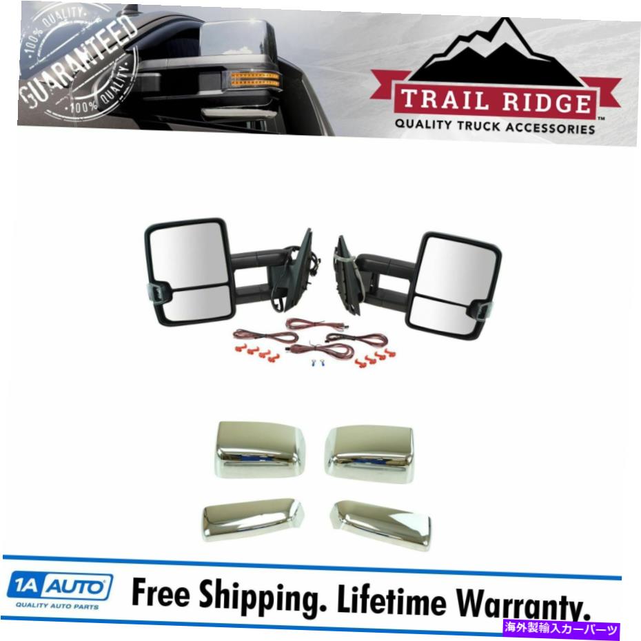 USミラー Trail Ridge Towing Mirror Power加熱信号スポットライトテクスチャとChrome for GM Trail Ridge Towing Mirror Power Heated Signal Spotlight Textured & Chrome for GM【並行輸入品】