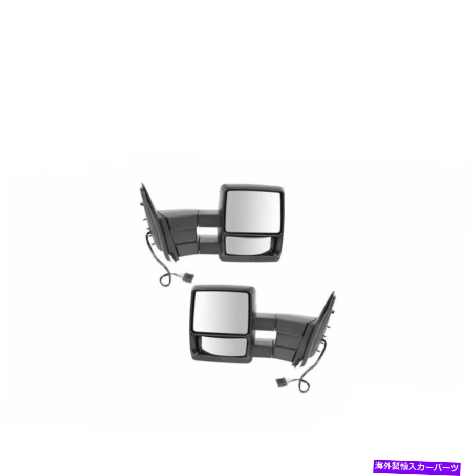 USミラー 1997年から2003年のフォードに向けて、トウミラーパワーの加熱テクスチャブラックペアセット Tow Mirror Power Heated Textured Black Pair Set For 1997-2003 Ford【並行輸入品】