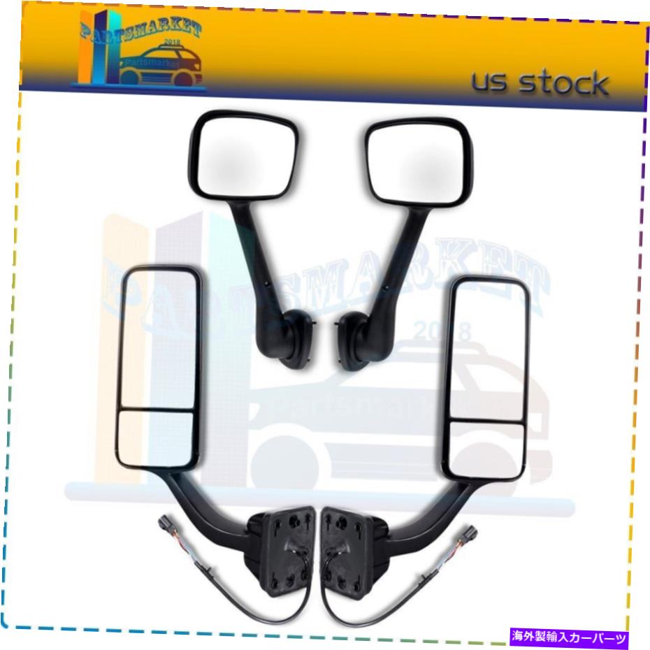 USミラー Black Mirrors Manual＆Power HeatedペアサイドFreightliner Cascadia Black Mirrors Manual & Power Heated Pair Pair Side For Freightliner Cascadia【並行輸入品】