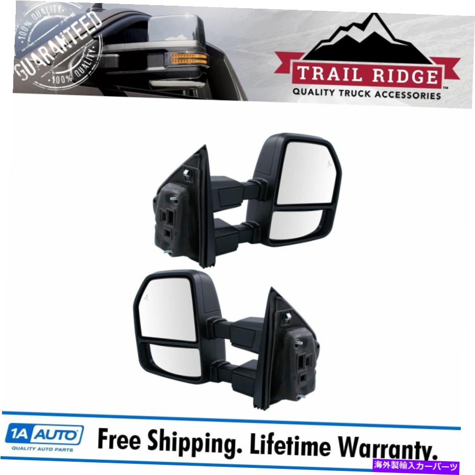 USミラー TRQミラーペアパワー加熱ターン/マーカーランプ死角テクスチャチェッカースタイル TRQ Mirror Pair Power Heated Turn/Marker Lamp Blind Spot Texture Checker Style【並行輸入品】