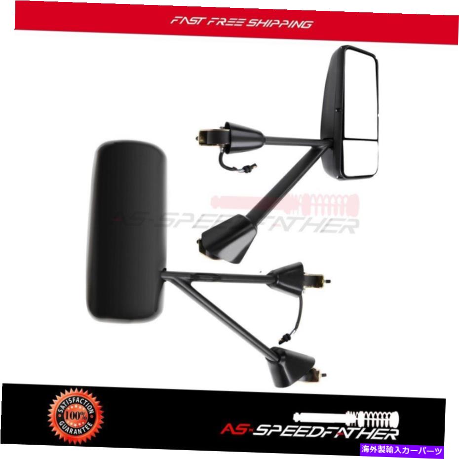 USミラー 2008-2016 KenworthT600 T660バックミラー完全ペアサイドビューブラック For 2008-2016 Kenworth T600 T660 Rearview Mirrors Complete Pair Side View Black【並行輸入品】