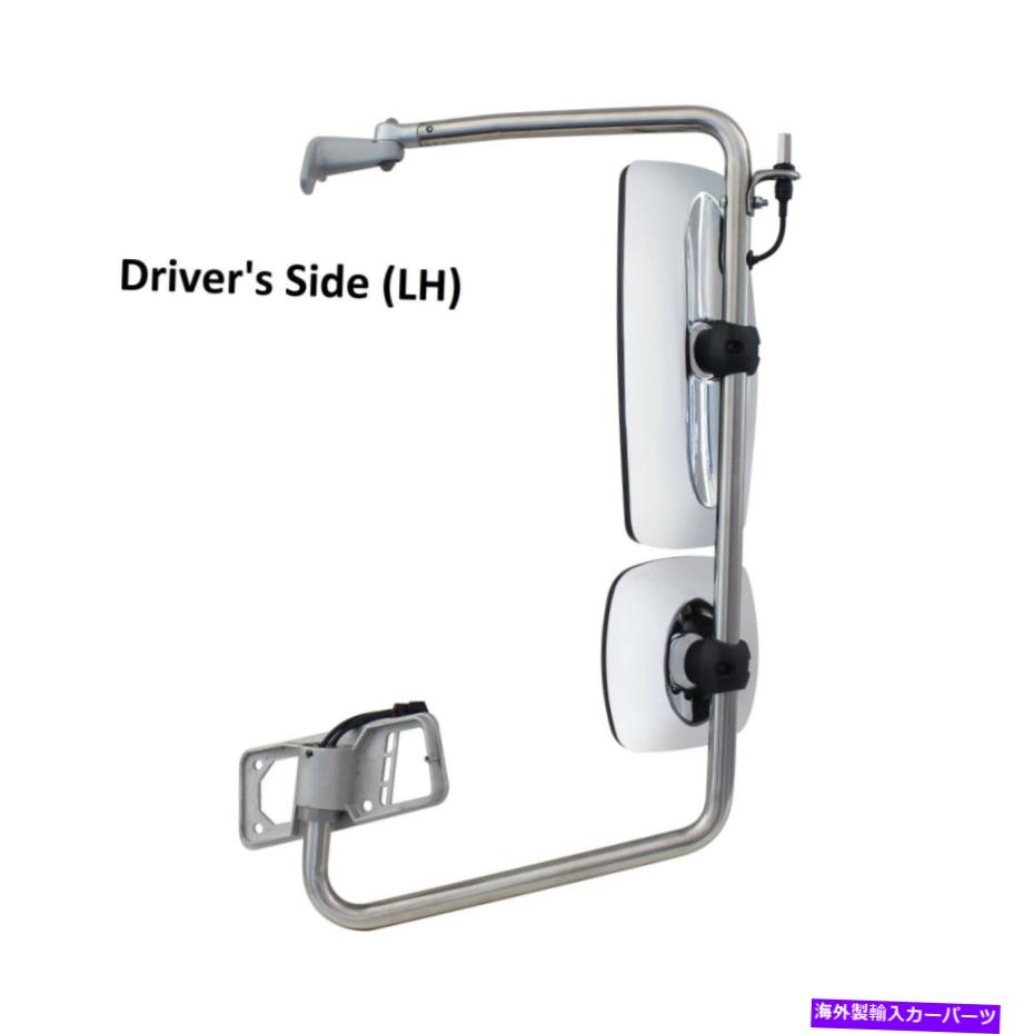 USミラー 2002年以上のFreightliner Columbiaのドライバーサイドドアミラー - クロムバック付き加熱 Driver Side Door Mirror for 2002+ Freightliner Columbia - Heated w/ Chrome Back【並行輸入品】