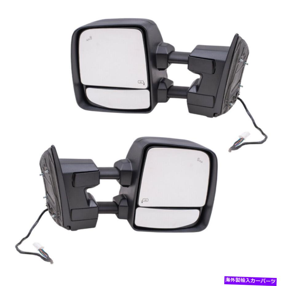 USミラー ドライバー＆パッセンジャーサイドパワートウミラーテクスチャブラックフィット2016-2019タイタンXD Driver & Passenger Side Power Tow Mirrors Textured Black fit 2016-2019 Titan XD【並行輸入品】