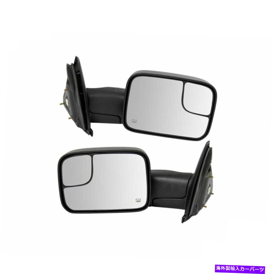 USミラー トレイルリッジトウミラーパワーヒートフリップアップテクスチャーブラックペアを回避 Trail Ridge Tow Mirror Power Heated Flip-Up Textured Black Pair For Dodge【並行輸入品】