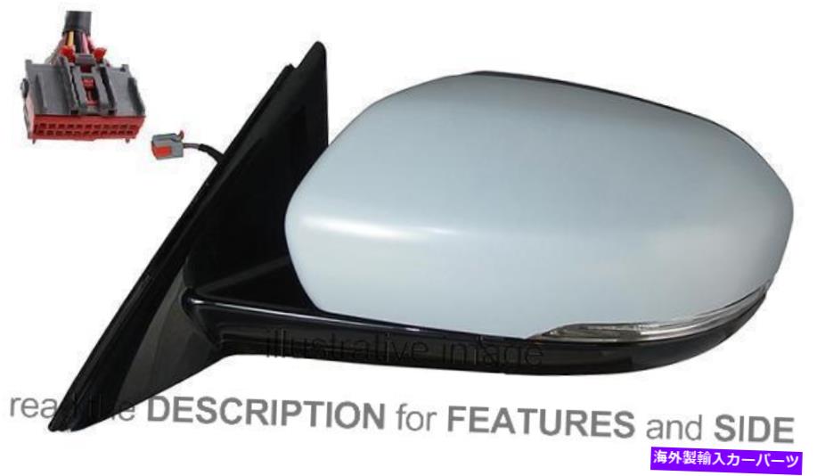 USミラー サイドビューミラーランドローバーEvoque 2011-2014右側折りたたみ折りたたみ式リード Side View Mirror Land Rover Evoque 2011-2014 Right Side Foldable Led With Memory【並行輸入品】