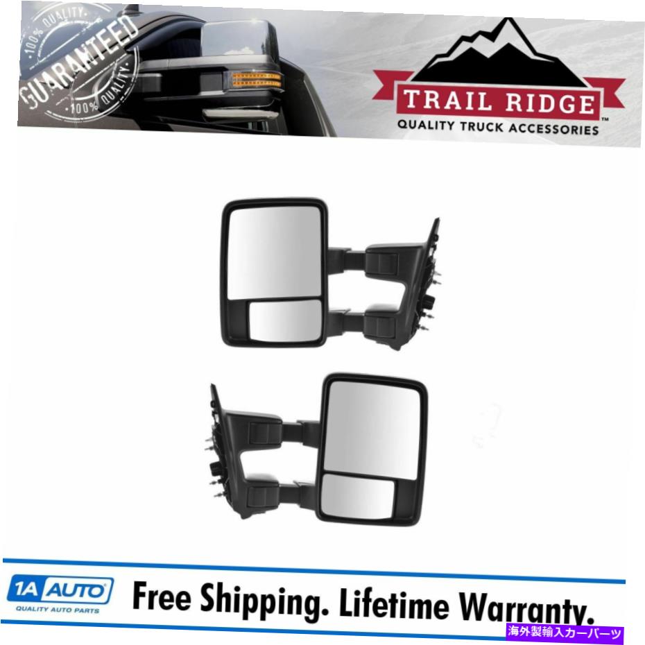 USミラー トレイルリッジトウミラーアップグレードマニュアルパワーフォールドテクスチャーと滑らかなフォードのペア Trail Ridge Tow Mirror Upgrade Manual Power Fold Textured & Smooth Pair for Ford【並行輸入品】