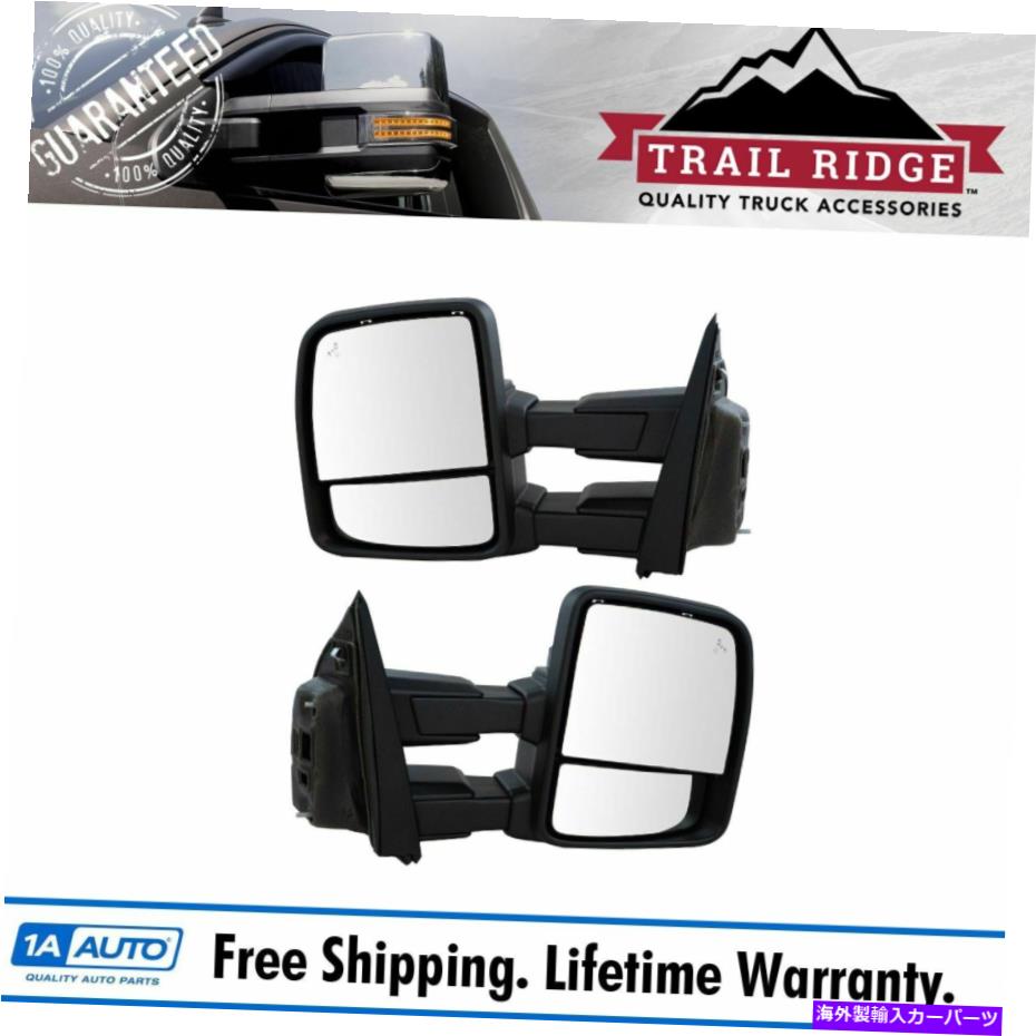 USミラー Trail Ridge Tow Mirror Power Spotlight Spotlight Blind TexturedペアF150 Trail Ridge Tow Mirror Power Heat Signal Spotlight Blind Textured Pair for F150【並行輸入品】