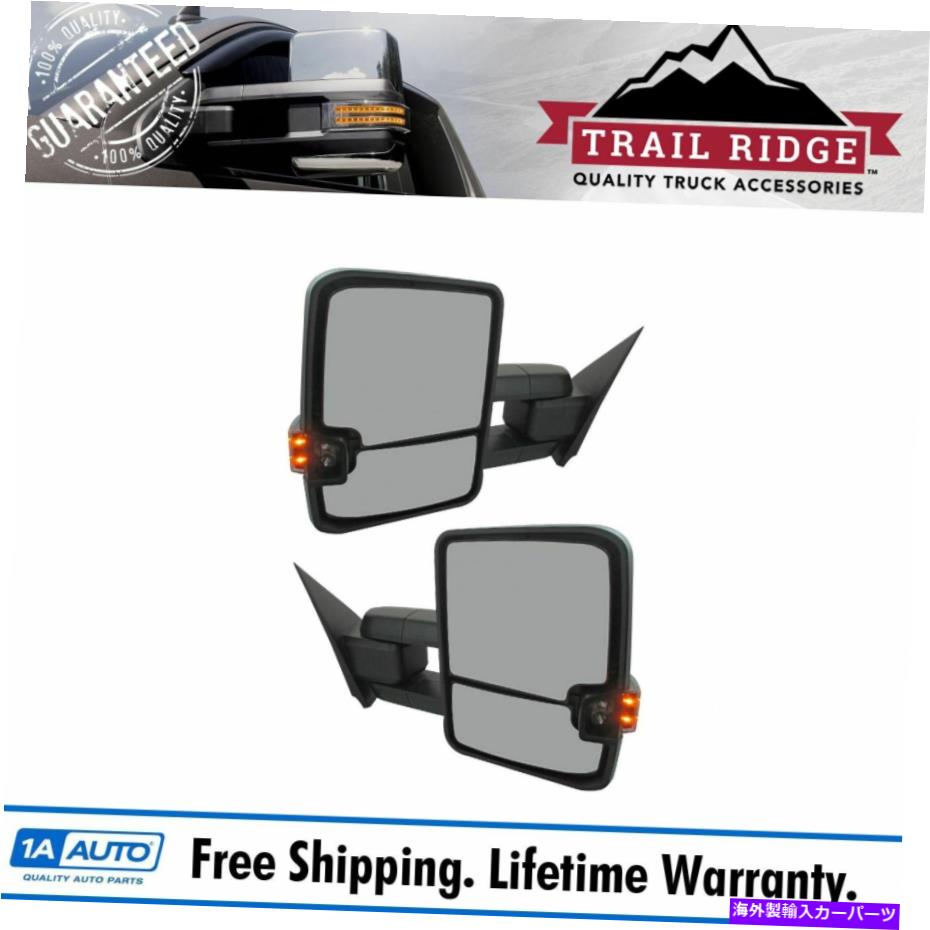 USミラー Trail Ridge Tow Mirror Power加熱信号SpotlightブラックペアGMピックアップ Trail Ridge Tow Mirror Power Heated Signal Spotlight Black Pair for GM Pickup【並行輸入品】
