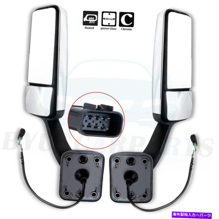 USミラー 2008-2016 FreightLiner Cascadia LH+RHサイドのChrome Power加熱ミラー Chrome Power Heated Mirrors For 2008-2016 Freightliner Cascadia LH+RH Side【並行輸入品】