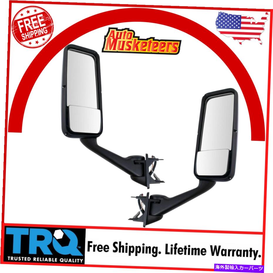 USミラー エクステリアサイドビューミラーパワーケンワース用の温度センサーペア付き加熱クロムペア Exterior Side View Mirror Power Heated Chrome w/ Temp Sensor Pair for Kenworth【並行輸入品】