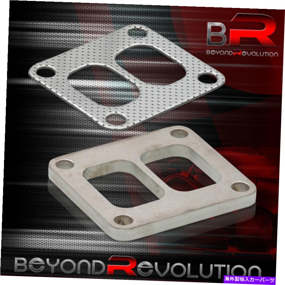 Turbo Charger 4ボルトツインエントリ3/8厚いマニホールドフランジアダプターT4 T70ターボT04E用 4-Bolt Twin Entry 3/8 Thick Manifold Flange Adapter Steel For T4 T70 Turbo T04E【並行輸入品】