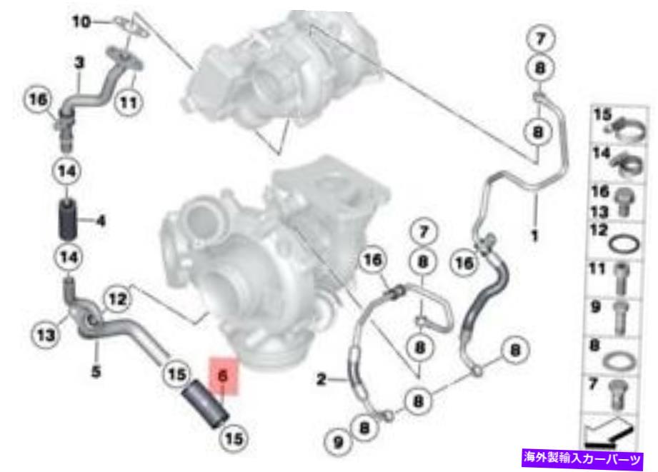 Turbo Charger 本物のBMW E70N E71 E84 E90Nターボチャージャーオイル供給ホースOEM 11427807796 Genuine BMW E70N E71 E84 E90N Turbocharger Oil Supply Hose OEM 11427807796【並行輸入品】