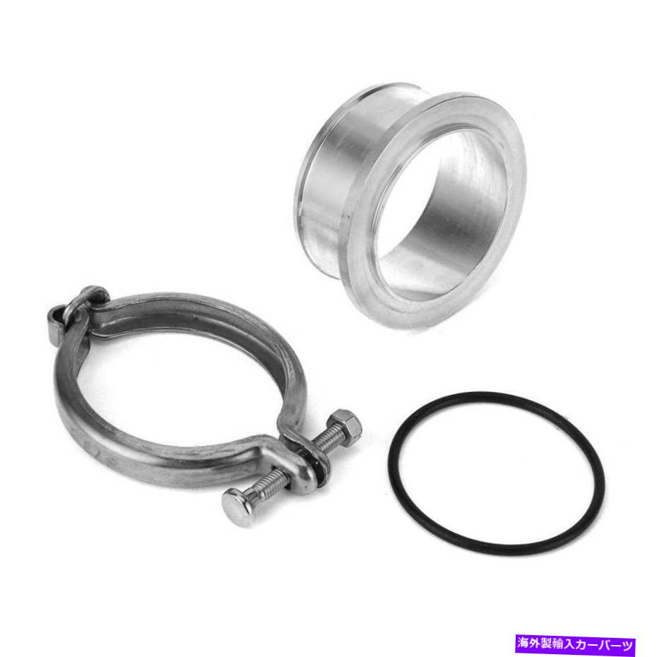 Turbo Charger ターボコンプレッサーVバンドフランジ +ホルセットHX35およびHX40シリーズ用のクランプアルミニウム Turbo Compressor V-band Flange + Clamp Aluminum For Holset HX35 and HX40 Series【並行輸入品】