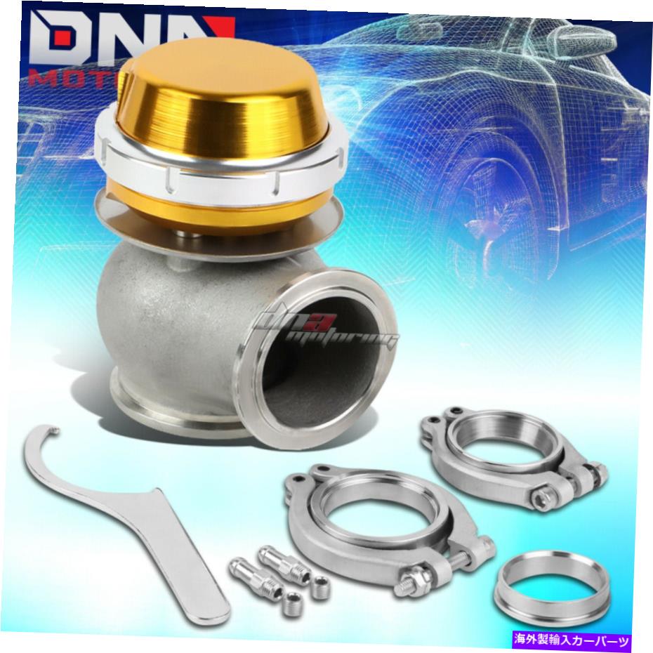 Turbo Charger 45mmターボチャージャーマニホールドエキゾーストゴールドVバンド外部ウェストゲート+14psiスプリング 45MM TURBOCHARGER MANIFOLD EXHAUST GOLD V-BAND EXTERNAL WASTEGATE+14PSI SPRING【並行輸入品】