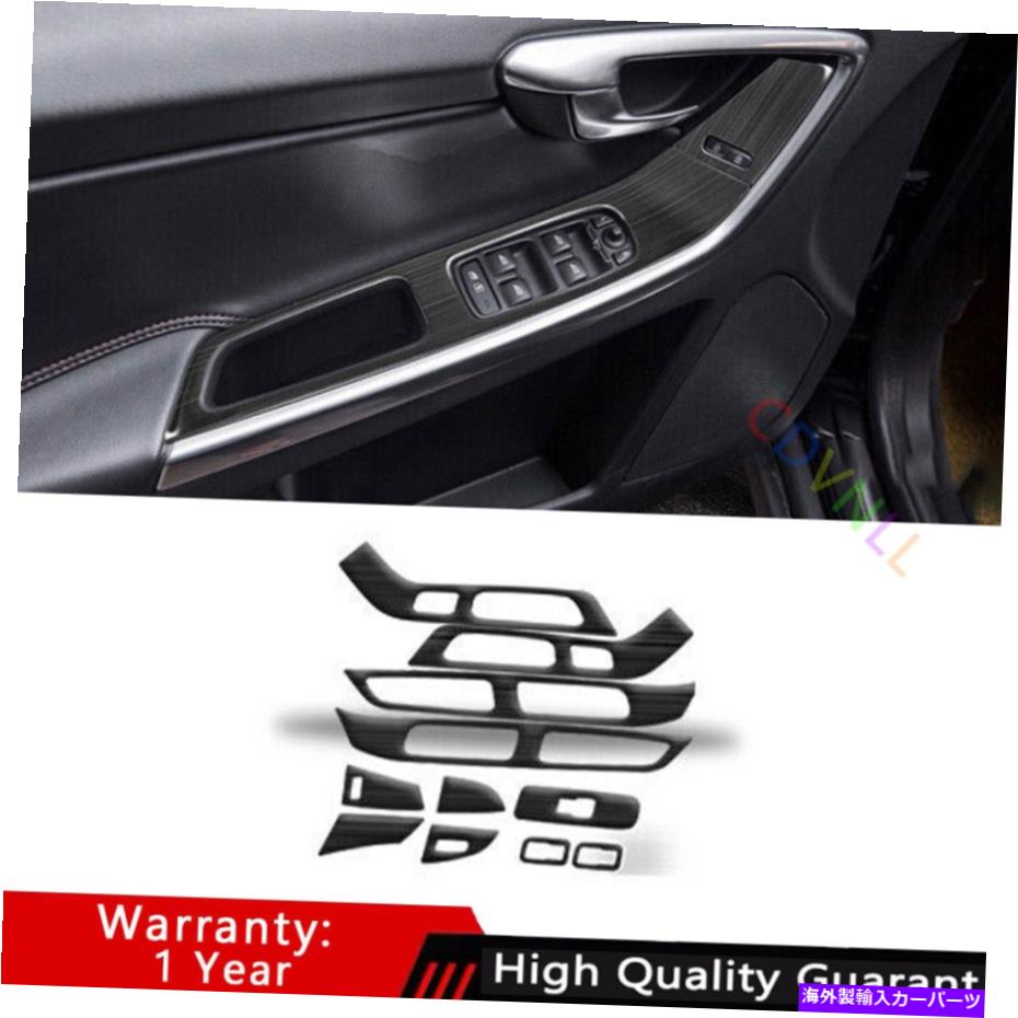 Dashboard Cover ボルボS60 V60 2012-2019ブラックチタンガラス窓リフティングロックパネルトリム用 For Volvo S60 V60 2012-2019 Black Titanium Glass Window Lifting Lock Panel Trim【並行輸入品】