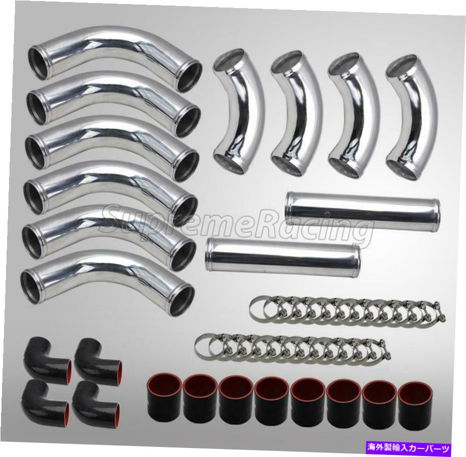 Turbo Charger RDT 12 PCSユニバーサルクロムアルミニウムブラックカプラー配管キットターボチャージャーターボ RDT 12 PCS UNIVERSAL CHROME ALUMINUM BLACK COUPLER PIPING KIT TURBOCHARGER TURBO【並行輸入品】