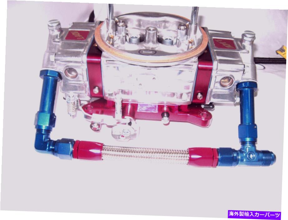 Carburetor 08 Holley 4150デュアルフィード炭水化物燃料インレットラインキットショー磨き青と赤 08 AN Holley 4150 Dual Feed Carb Fuel Inlet Line Kit Show Polished Blue & Red【並行輸入品】