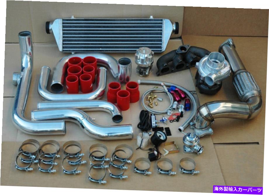 Turbo Charger B16 B18ボルトオンターボキットw/ .63 AR T3 T4ターボチャージ92-00ホンダシビックレッド B16 B18 BOLT-ON TURBO KIT w/ .63 AR T3 T4 TURBOCHARGER FOR 92-00 HONDA CIVIC RED【並行輸入品】