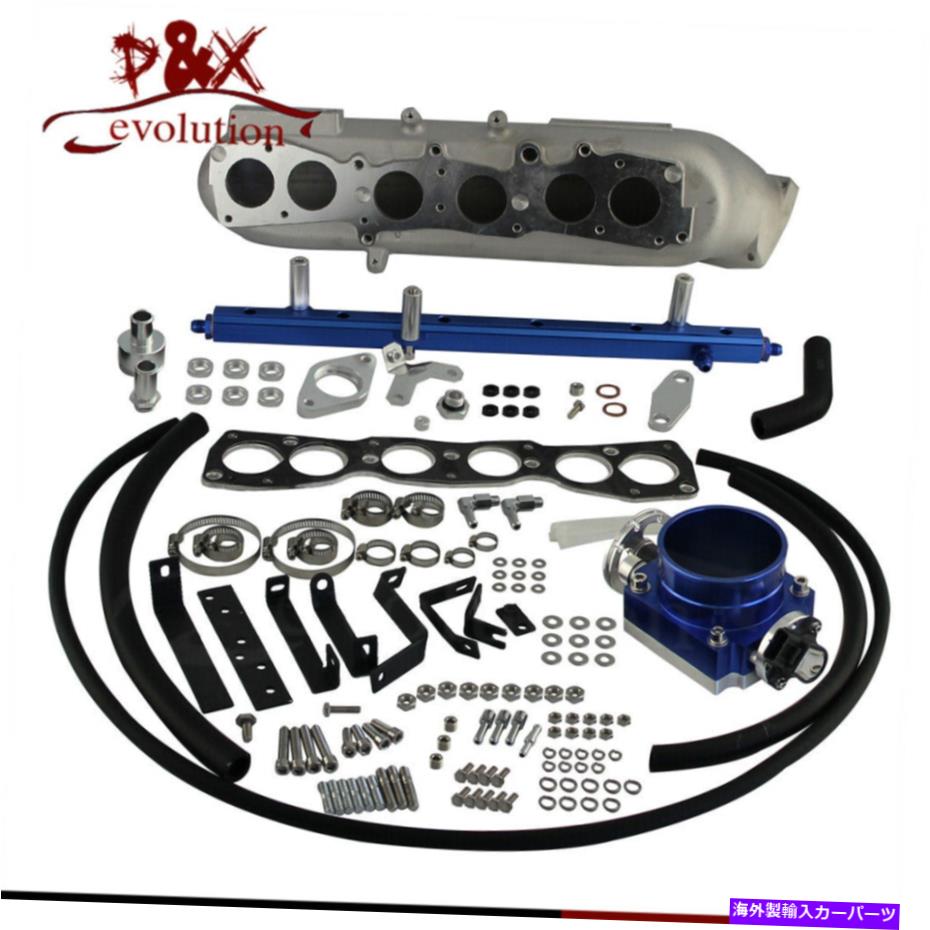 Intake Manifold 吸気マニホールド+90mmリバーススロットルボディTPS燃料レールのトヨタスープラJZA80 Intake Manifold+90MM Reverse Throttle Body TPS Fuel Rail for Toyota Supra JZA80【並行輸入品】