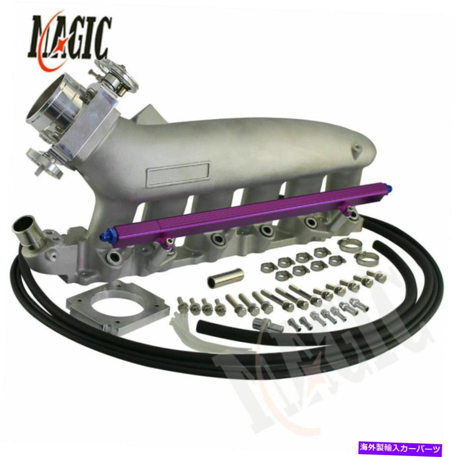 Intake Manifold 吸気マニホールド +燃料レールと80mm VQ35日産R32 R33 RB25DET用スロットルボディ Intake Manifold +Fuel Rail & 80mm VQ35 Throttle Body For Nissan R32 R33 RB25DET【並行輸入品】