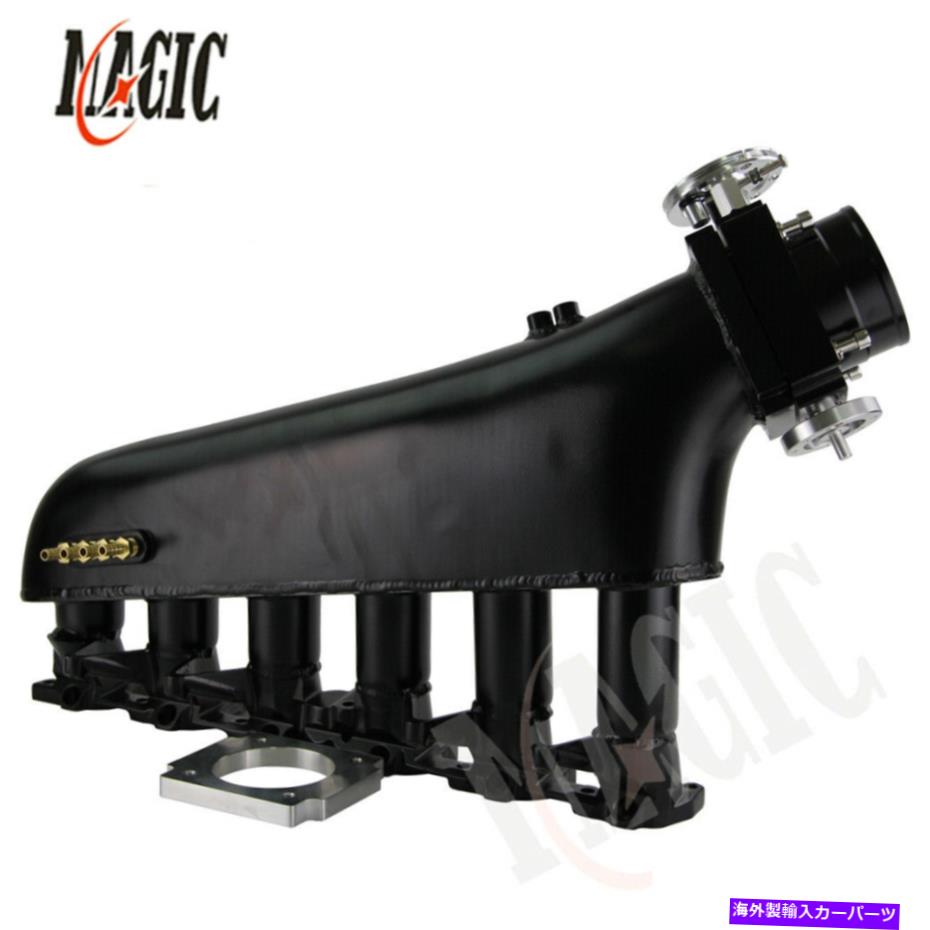 Intake Manifold BMW E30 M20 320I / 325I 87-91ブラック用の80mmスロットルボディを備えた吸気マニホールド Intake Manifold With 80mm Throttle body For BMW E30 M20 320i / 325i 87-91 Black【並行輸入品】