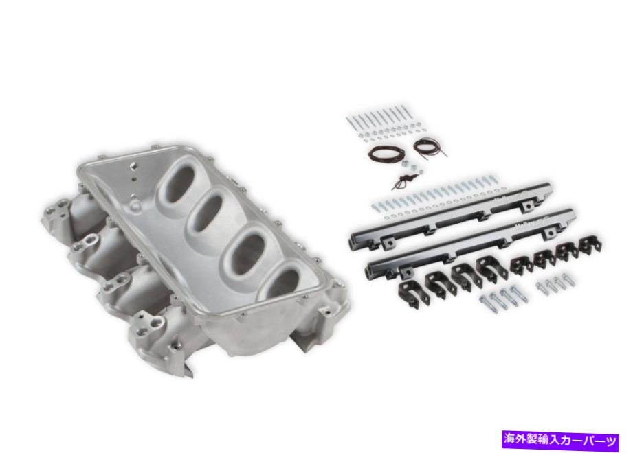 Intake Manifold Holley Efi Holley 300-671 LO-RAM INTAKEマニホールドベースデュアルインジェクターサテン仕上げ Holley EFI Holley 300-671 Lo-Ram Intake Manifold Base Dual Injector Satin Finish【並行輸入品】