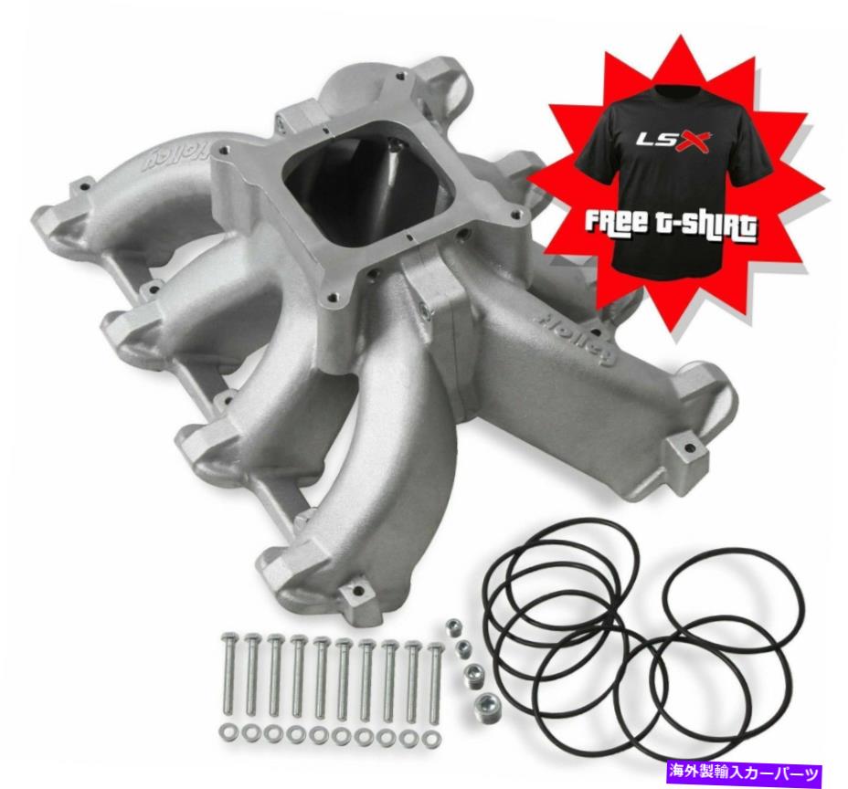 Intake Manifold Holley 300-291 GM LS3/L92シングルプレーンレース吸気四角いポート！無料のTシャツ！ Holley 300-291 GM LS3/L92 Single Plane Race Intake Square Port! Free t-shirt!【並行輸入品】