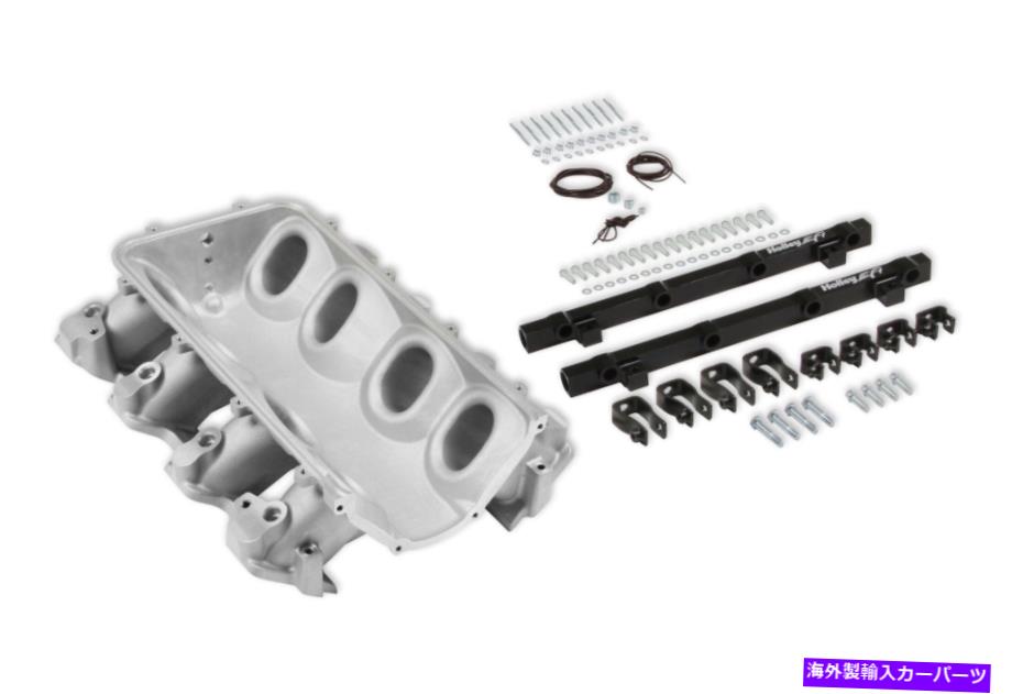 Intake Manifold Holley EFI Holley 300-672 Ultra Lo-Ramマニホールドベース＆Fuel Railsシングル Holley EFI Holley 300-672 Ultra Lo-Ram Manifold Base & Fuel Rails Single【並行輸入品】