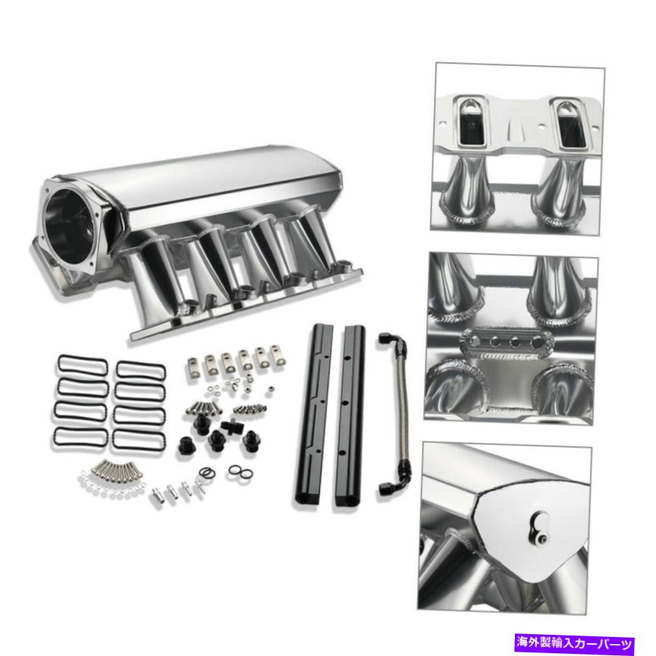 Intake Manifold 102mm高プロファイル吸気マニホールドLS1 LS6 w/燃料レールシルバーアルミニウム 102mm High Profile Intake Manifold LS1 LS2 LS6 w/Fuel Rail Silver Aluminum【並行輸入品】