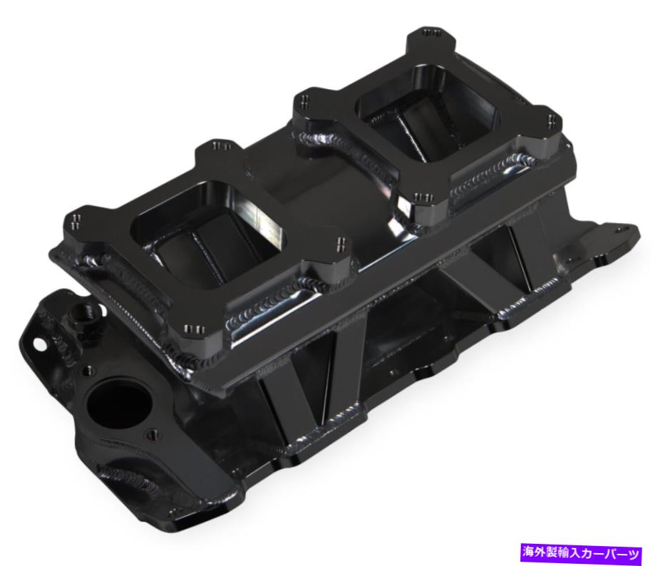 Intake Manifold HolleySnip?rシートメタル製造吸気マニホールド、SBC、デュアル4150、ブラック HOLLEY SNIPЕR SHEET METAL FABRICATED INTAKE MANIFOLD,SBC,DUAL 4150,BLACK【並行輸入品】