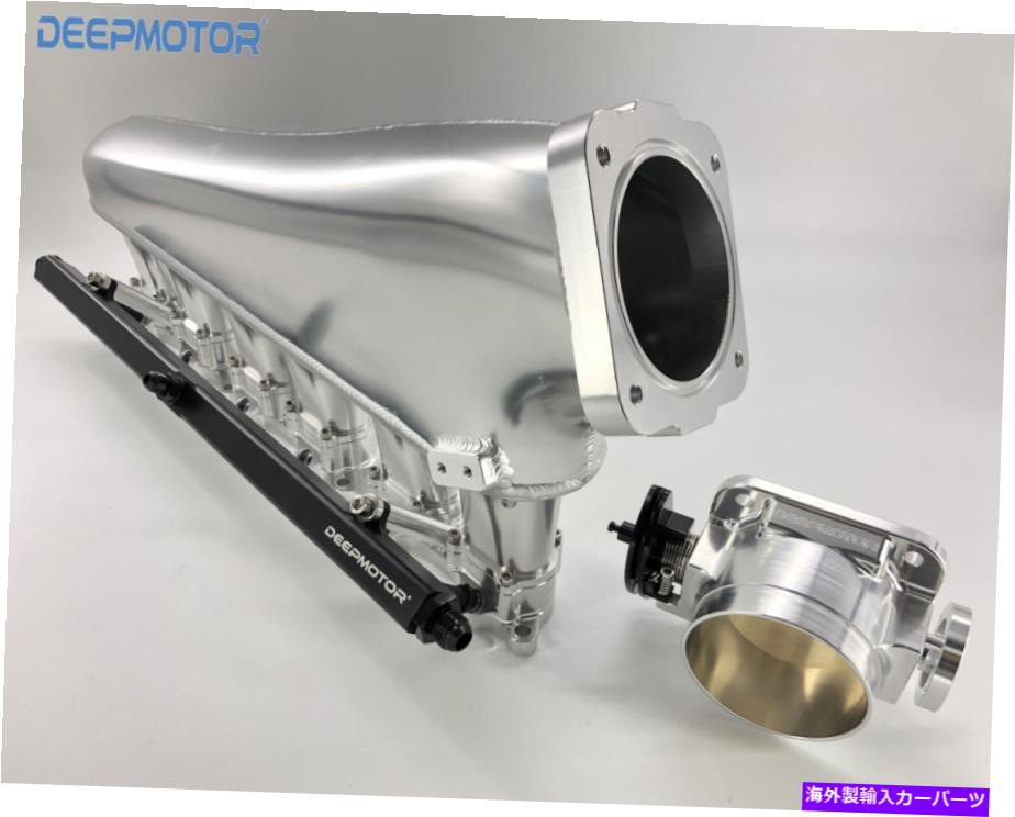 Intake Manifold 2JZ-GTE CNCインテークマニホールドフュールレールスロットルボディセットシルバー90mm 6インジェクター 2JZ-GTE CNC Intake Manifold Fule Rail Throttle Body Set Silver 90mm 6 Injector【並行輸入品】