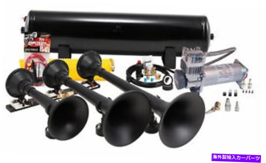Intake Manifold Kleinn HK9-Slimlineブラックトリプルトレインホーンキット＆150 psiエアコンプレッサー157db Kleinn HK9-Slimline Black Triple Train Horn Kit & 150 PSI Air Compressor 157dB【並行輸入品】