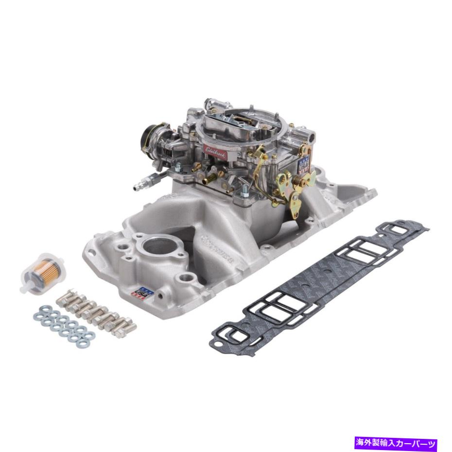 Intake Manifold Edelbrock 2020シングルクアドマニホールドおよび炭水化物キット Edelbrock 2020 Single-Quad Manifold And Carb Kit【並行輸入品】