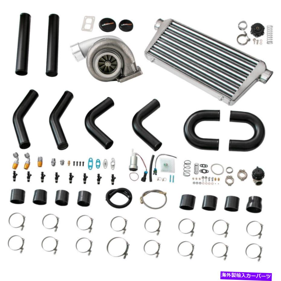 Turbo Charger ユニバーサルGT45 T4フランジターボインタークーラーキット4.0-6.0Lエンジン用に450+HPを追加 Universal GT45 T4 Flange Turbo Intercooler Kit Add 450+HP for 4.0-6.0L Engine【並行輸入品】