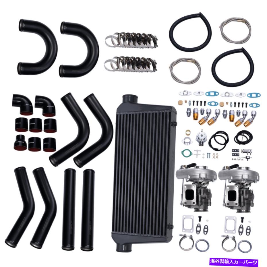 Turbo Charger T3 T4ツインターボチャージャーインタークーラーパイピングBOVキット3.0-5.0Lのユニバーサル T3 T4 Twin Turbochargers Intercooler Piping BOV Kits Universal for 3.0-5.0L【並行輸入品】