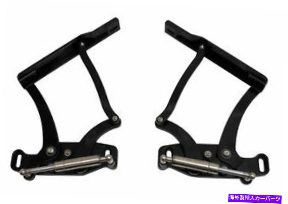 HOOD HINGES EMSビレットアルミニウムフードヒンジペア64-67 GTOマットブラックMS149-36MB EMS BILLET ALUMINUM HOOD HINGES PAIR 64-67 GTO MATTE BLACK MS149-36MB【並行輸入品】