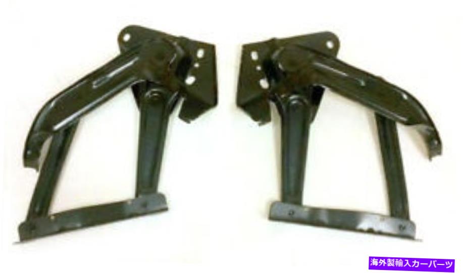 HOOD HINGES 1967-1972シボレーピックアップトラックフードヒンジペアRH + LHシボレーC10ブラック 1967 - 1972 Chevy Pickup Truck Hood Hinges PAIR RH + LH Chevrolet C10 Black【並行輸入品】