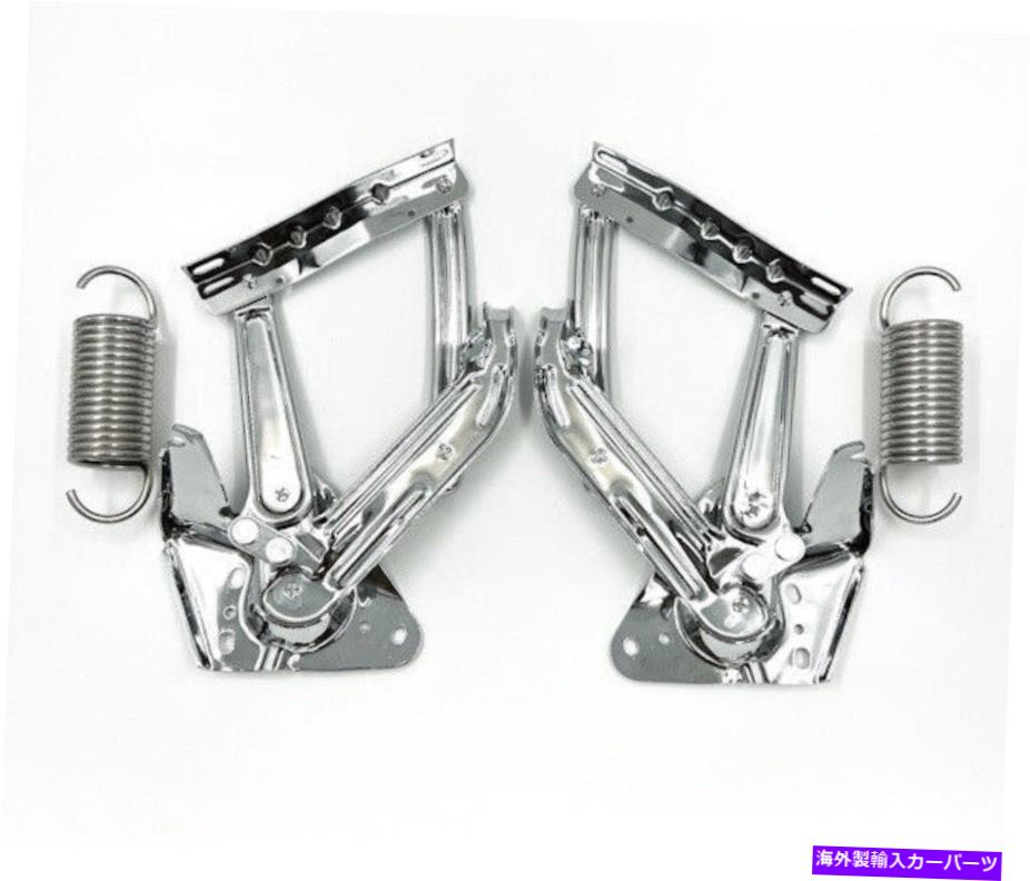HOOD HINGES ペアクロムフードヒンジ1967-72シボレー / GMCトラック用のステンレススプリングス Pair Chrome Hood Hinges w/ Stainless Springs For 1967-72 Chevrolet / GMC Trucks【並行輸入品】