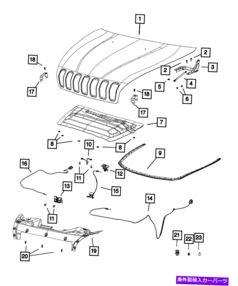 HOOD HINGES 本物のモーパーフードヒンジ右68103056AA Genuine Mopar Hood Hinge Right 68103056AA【並行輸入品】