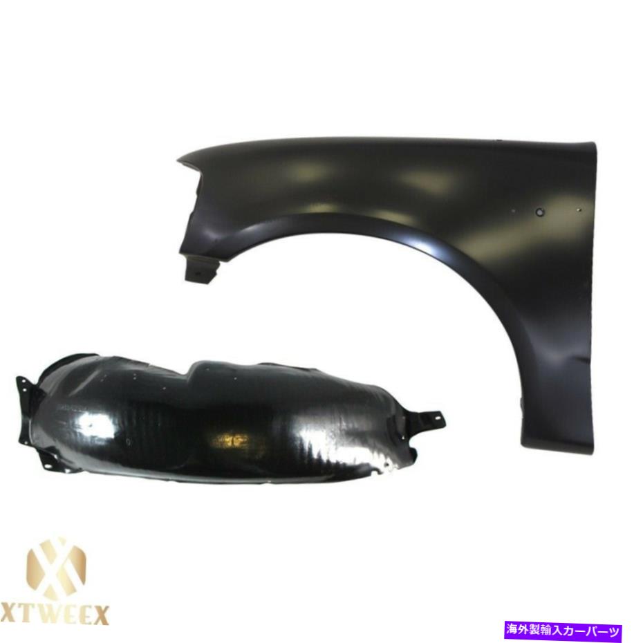 Fender Liner 左ドライバーサイドフェンダー+スプラッシュシールドライナーコンボセット01-03フォードF150ピックアップ Left Driver Side Fender+Splash Shield Liner Combo Set For 01-03 Ford F150 Pickup【並行輸入品】