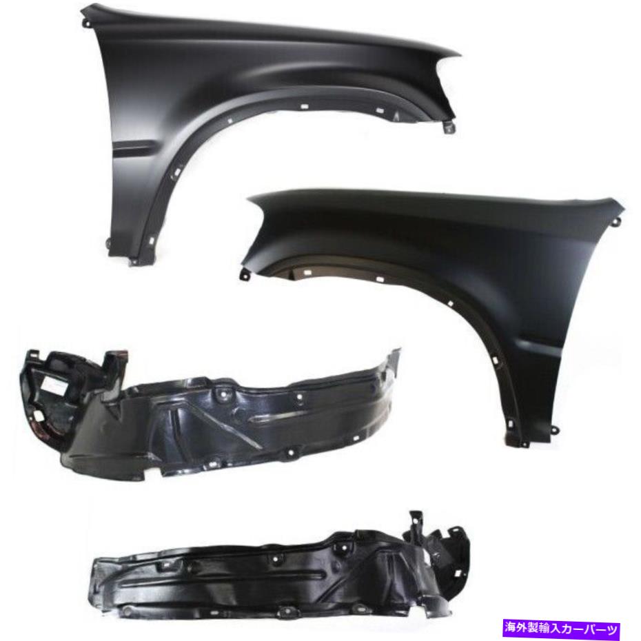 Fender Liner ホンダCR-V 1997-2001用の4つのフロント左右側のLH＆RH＆RHのフェンダーセット Fenders Set of 4 Front Left-and-Right LH & RH for Honda CR-V 1997-2001【並行輸入品】