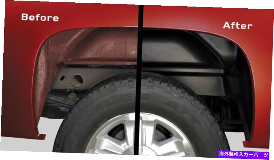 Fender Liner 2014シボレーシルバラードGMCシエラハスキーブラックリアホイールウェルガード在庫 2014 Chevrolet Silverado GMC Sierra Husky Black Rear Wheel Well Guards IN STOCK【並行輸入品】