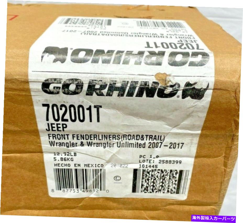 Fender Liner Go Rhino 702001Tテクスチャブラックフロントホイールインナーフェンダーライナー用ラングラー用 Go Rhino 702001T Textured Black Front Wheel Inner Fender Liners for Wrangler【並行輸入品】