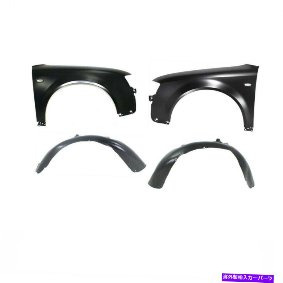 Fender Liner 4フロントLH＆RHサイドフェンダーキットのセット2002-2005 Audi A4 A4 Quattroに適合する Set of 4 Front LH & RH Side Fender Kit Fits 2002-2005 Audi A4 A4 Quattro【並行輸入品】