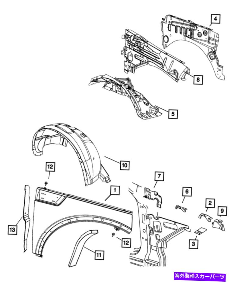 Fender Liner 本物のモーパールフロントフェンダーライナー右55157170AD Genuine MOPAR Front Fender Liner Right 55157170AD【並行輸入品】