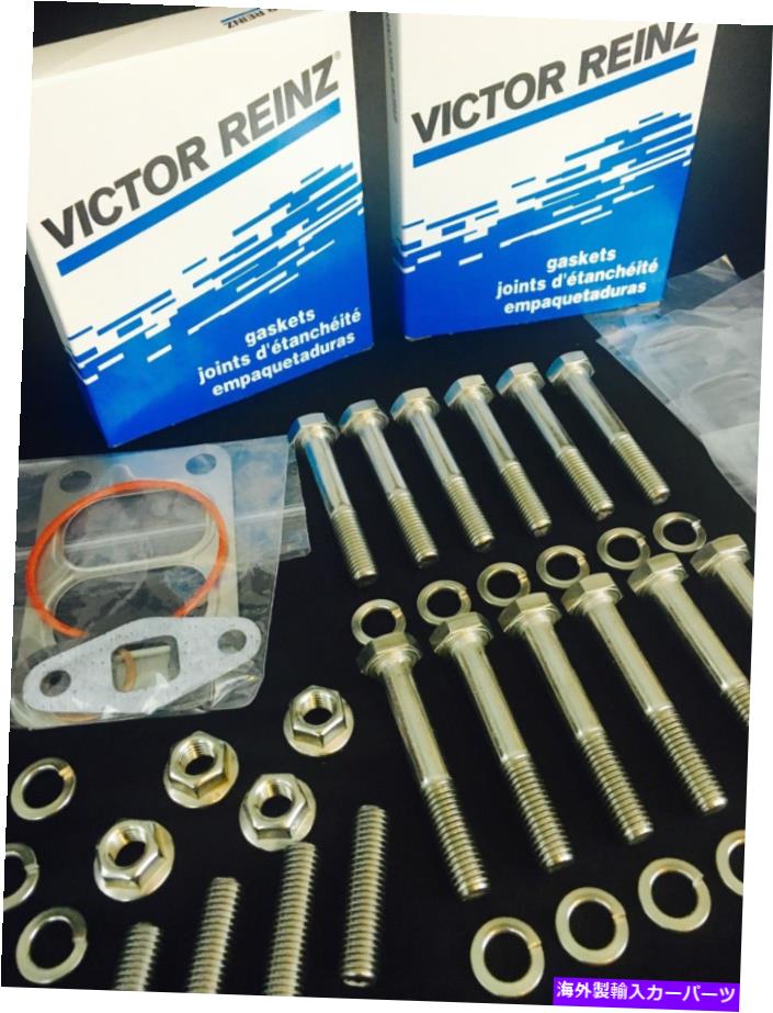 exhaust manifold カミンズと互換性があります5.9 6BT 12Vステンレスマニホールドターボガスケットボルトスタッド Compatible with Cummins 5.9 6bt 12v Stainless Manifold Turbo Gasket Bolts studs【並行輸入品】