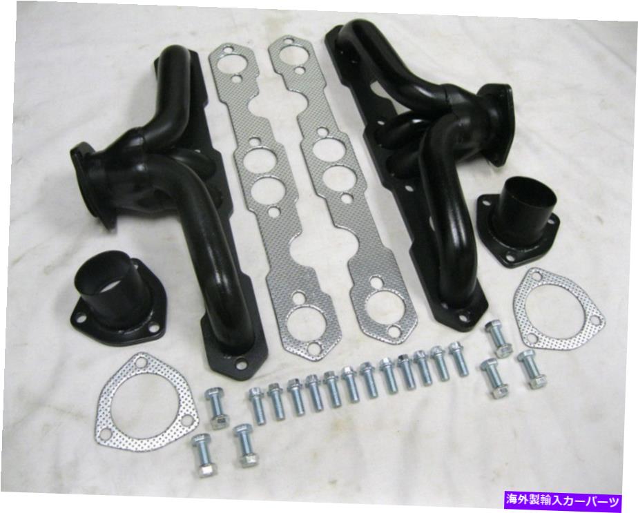 exhaust manifold スーパーショートスモールブロックシボレーブラックコーティング排気ヘッダーインパラノヴァコルベット Super Short Small Block Chevy Black Coated Exhaust Headers Impala Nova Corvette【並行輸入品】